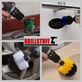 img 3 attached to 🧼 Versatile Cleaning Brushes for Cordless Drill - Boat, Kitchen, Car, and Shower Cleaner Brushes - Tile and Grout Cleaning Made Easy