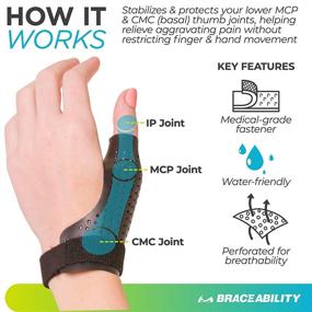 img 3 attached to BraceAbility Thumb Splint: Immobilize & Stabilize Thumb Joints for Arthritis, Trigger Thumb, Tendonitis & Sprain Relief - Small Right