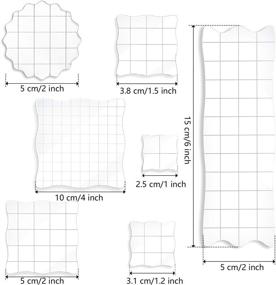 img 2 attached to 🔲Набор прозрачных акриловых блоков для тиснения с сеткой и захватом - включает 7 штук, 2 силиконовых штампа, идеально подходит для создания скрапбукинга своими руками.