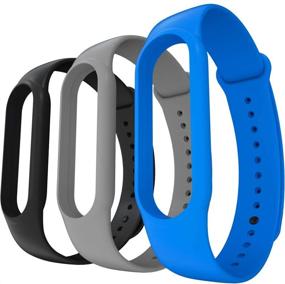 img 4 attached to AWINNER Ремешки, совместимые с умными часами Xiaomi Mi Band 5, заменяемые браслеты аксессуары, ремни для запястий, браслеты для Mi5 (черный).