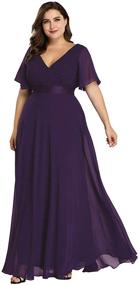 img 4 attached to 👗 Alisapan Women's Plus Size Chiffon Bridesmaid Dress: Long Formal Evening Prom Gown 9890