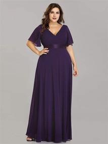 img 1 attached to 👗 Alisapan Women's Plus Size Chiffon Bridesmaid Dress: Long Formal Evening Prom Gown 9890