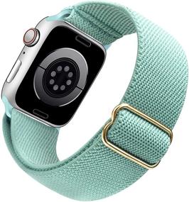 img 4 attached to 📿 Эластичный регулируемый браслет Arae Turquoise для Apple Watch - 38/40/41 мм, серия iWatch 7/6/5/4/SE/3/2/1 - спортивный браслет для женщин и мужчин