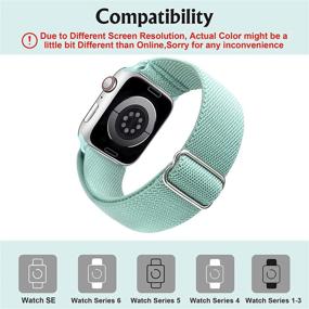 img 3 attached to 📿 Эластичный регулируемый браслет Arae Turquoise для Apple Watch - 38/40/41 мм, серия iWatch 7/6/5/4/SE/3/2/1 - спортивный браслет для женщин и мужчин