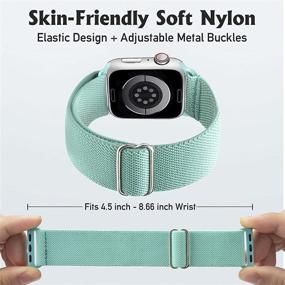 img 2 attached to 📿 Эластичный регулируемый браслет Arae Turquoise для Apple Watch - 38/40/41 мм, серия iWatch 7/6/5/4/SE/3/2/1 - спортивный браслет для женщин и мужчин