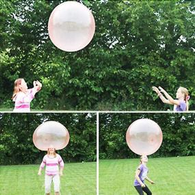 img 1 attached to 🎈 Deashun Bubble Ball 2 Pack - Inflatable Funny Toy for Kids and Adults, Soft Rubber Bubble Balloon for Beach, Garden, Outdoor Parties - Large Size