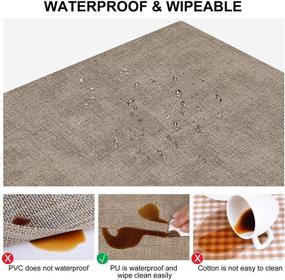 img 2 attached to 🏠 Homing Faux Leather Heat Resistant Placemats Set of 6 – Waterproof Wipeable Dining PU Place Mats for Indoor & Outdoor, Easy to Clean - Camel