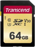 transcend ts64gsdc500s 64 гб памяти uhs i логотип