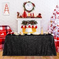 sparkling black sequin tablecloth for party decor logo