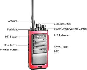 img 2 attached to 📻 Arcshell Перезаряжаемые радиостанции дальнего действия: 4 штуки рации Walkie Talkie с наушником, литиево-ионным аккумулятором и зарядным устройством в комплекте.