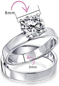 img 2 attached to 💍 Sophisticated 2CT Cubic Zirconia Solitaire Wedding Ring Set - Stunning Women's 925 Sterling Silver Band