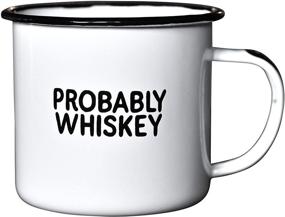 img 4 attached to 🥃 PROBABLY WHISKEY Enamel Coffee Mug - Funny Bar Gift for Whiskey, Bourbon, Scotch Lovers, Dads, Moms, Fathers, Men, Whisky Geeks - Practical Cup for Kitchen, Campfire, Home, Travel