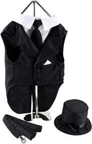 img 2 attached to 🐶 Stylish Midlee Dog Tuxedo Wedding Suit - Complete with Black Top Hat & Leash for a Pawsome Celebration!