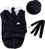 🐶 stylish midlee dog tuxedo wedding suit - complete with black top hat & leash for a pawsome celebration! логотип