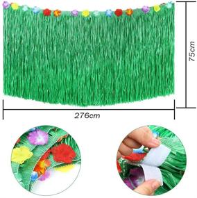 img 3 attached to 🌺 Auihiay 107-Piece Hawaiian Tropical Party Decoration Set | Hawaiian Table Skirt, Palm Leaves, Luau Flowers, Tissue Pineapple, Umbrellas, and 3D Fruit Straws | Perfect for Island Theme Party Decorations