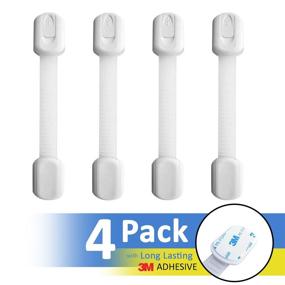 img 1 attached to Jool Baby Child Safety Strap Locks (4 Pack) - Fridge, Cabinets, Drawers, Dishwasher, Toilet - No Drilling, 3M Adhesive