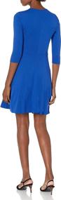 img 3 attached to 👗 Lark &amp; Ro Women's Faux Wrap Fit and Flare Dress with Three Quarter Sleeve