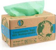 30-pack greener walker 100% compostable trash bags, 7.9 gallon capacity - biodegradable kitchen waste bags, astm d6400 & bpi certified logo
