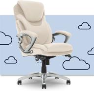 🪑 serta air health and wellness executive office chair, high back big and tall ergonomic with lumbar support, task swivel, cream bonded leather logo