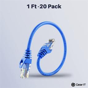 img 3 attached to 🐱 GearIT 20-Pack Cat6 Patch Cable - 1ft Blue Ethernet Cable: Snagless, Flexible, Soft Tab | Premium Series