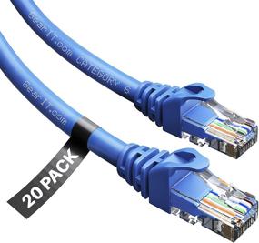 img 4 attached to 🐱 GearIT 20-Pack Cat6 Patch Cable - 1ft Blue Ethernet Cable: Snagless, Flexible, Soft Tab | Premium Series