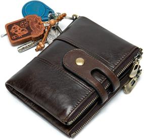 img 3 attached to Classic Bifold Wallets with Keychain: Authentic Genuine Leather Accessories