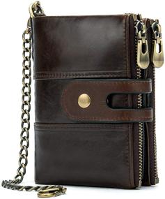 img 4 attached to Classic Bifold Wallets with Keychain: Authentic Genuine Leather Accessories