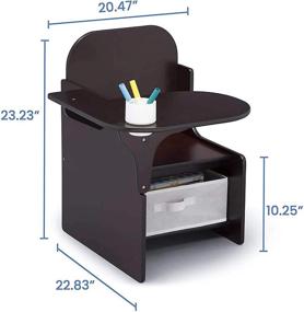 img 1 attached to 🍫 Dark Chocolate Delta Children MySize Chair Desk with Storage Bin