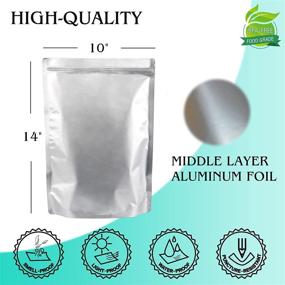 img 3 attached to 🛍️ 50 Count 1 Gallon Mylar Bags - Heat Sealable Stand-Up Zipper Pouches for Long Term Food Storage (10"x14", Extra Thick)