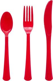 img 4 attached to SEO-Optimized Party Essentials: 96-Piece Set with 🎉 32 Place Settings - Model N1224RD, 4 Inches