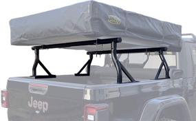 img 4 attached to TMS 800 LB Low Profile Extendable Pickup Truck Bed Rack with Non-Drilling Steel, ideal for Rooftop Tents - Sportbar, 21'' (2 Bar Set)