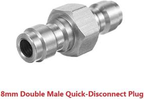 img 1 attached to 💪 Enhance Your PCP Paintball Experience with the Flylock Universal 8mm Double Male Stainless Steel Quick-Disconnect Plug Adapter