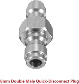 img 2 attached to 💪 Enhance Your PCP Paintball Experience with the Flylock Universal 8mm Double Male Stainless Steel Quick-Disconnect Plug Adapter