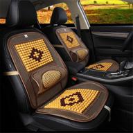 🚗 car seat chair support cushion: wood beaded comfort cover with cooling ventilated mesh, lumbar back brace, and massage for enhanced comfort logo