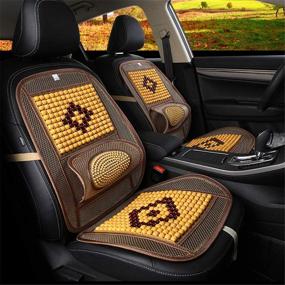 img 4 attached to 🚗 Car Seat Chair Support Cushion: Wood Beaded Comfort Cover with Cooling Ventilated Mesh, Lumbar Back Brace, and Massage for Enhanced Comfort