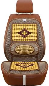img 3 attached to 🚗 Car Seat Chair Support Cushion: Wood Beaded Comfort Cover with Cooling Ventilated Mesh, Lumbar Back Brace, and Massage for Enhanced Comfort