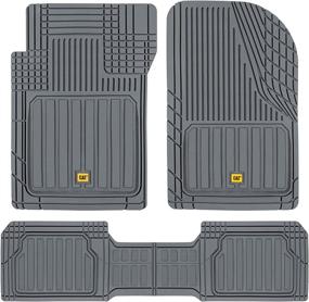 img 4 attached to Caterpillar CAMT-8303 Advanced Performance ToughLiner Rubber Car Floor Mats For Auto Truck SUV &Amp