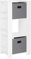 📚 riverridge book nook collection kids cubby bookshelves - white with gray bins: organize books and toys effortlessly logo