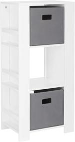 img 4 attached to 📚 RiverRidge Book Nook Collection Kids Cubby Bookshelves - White with Gray Bins: Organize Books and Toys Effortlessly