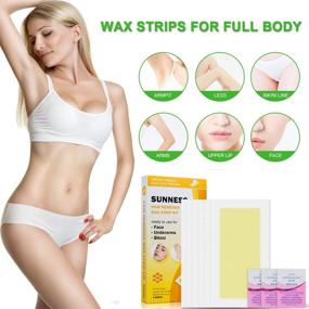 img 2 attached to 👩 Complete Hair Removal Kit for Women - 40 Cold Wax Strips with 3 Post-Waxing Wipes, Ideal for Bikini, Face, Legs, Underarms, Brow, and Brazilian Areas, also Suitable for Full Body Men