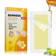 👩 complete hair removal kit for women - 40 cold wax strips with 3 post-waxing wipes, ideal for bikini, face, legs, underarms, brow, and brazilian areas, also suitable for full body men logo