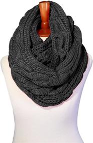 img 3 attached to 🧣 Basico Knitted Infinity: Charcoal Women's Accessories and Scarves, Wraps Made for Versatility