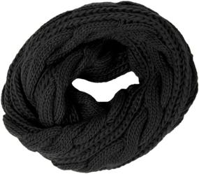 img 2 attached to 🧣 Basico Knitted Infinity: Charcoal Women's Accessories and Scarves, Wraps Made for Versatility