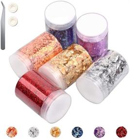 img 1 attached to 🌟 Shimmering Gold Foil Flakes: Perfect for Resin Jewelry Designs!