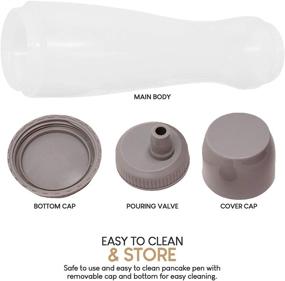 img 2 attached to Exultimate Pancake Batter Dispenser Pen - Easy Squeeze Bottle with Drip-Proof Silicone Nozzle, Measurement Marker - 3 Cups, Grey - Ideal for Pancakes, Waffles, and Crepes