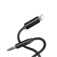 🎧 [upgraded] 3.5mm audio cable: play music in car, speaker, headphone - compatible with iphone/ipad - durable braided black - 3.3 feet logo