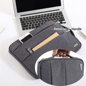 img 2 attached to V Voova 13 13.3 Inch Laptop Sleeve: Compatible with MacBook Air/Pro/M1, 👉 Surface Book 3/Laptop 4, HP Envy 13, Chromebook. Stylish Grey Carrying Case with Handle.