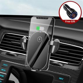 img 3 attached to 📱 Enhanced 2020 3-in-1 Wireless Car Charger - 15W Qi Fast Charging Mount with Auto-Clamping, Air Vent Phone Holder, Compatible with All Smartphones & Original TWS Headphones (excluding Headphones)