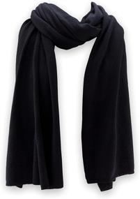 img 1 attached to 🧣 Jet&Bo 100% Pure Cashmere Travel Wrap, Scarf & Blanket Black: Luxurious, Versatile, and Stylish with Storage Bag + Gift Box