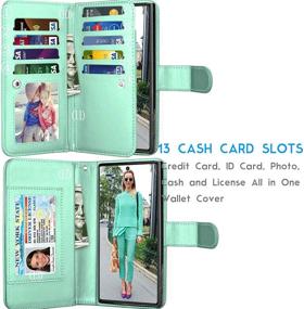 img 3 attached to 📱 Premium Galaxy Note 10 Wallet Case with Card Slots & Kickstand - Turquoise